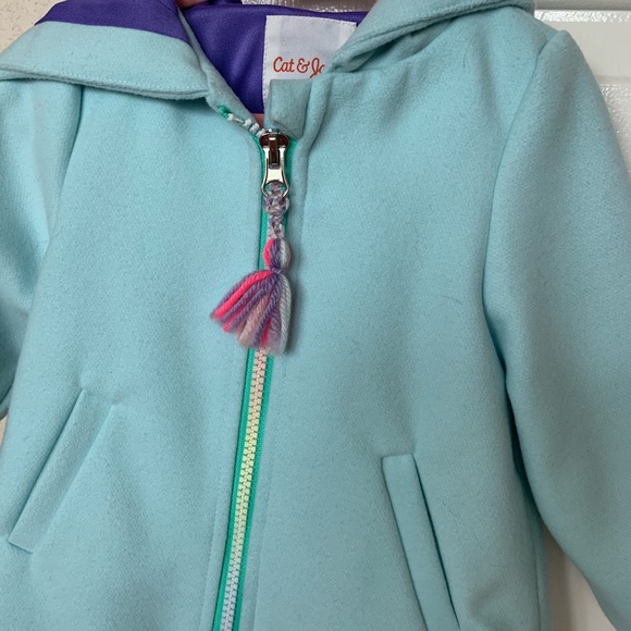 Cat & Jack Brand Baby Girl Unicorn Hooded Peacoat - Picture 6 of 12